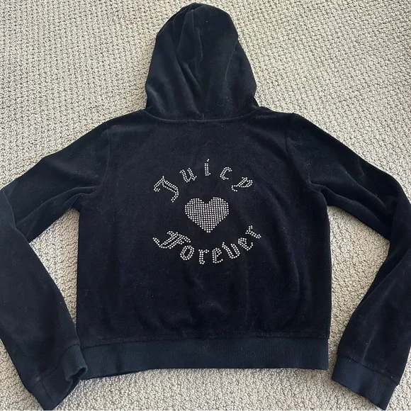 Juicy Couture x forever 21 Black Zip-Up velour Hoodie - Picture 5 of 5